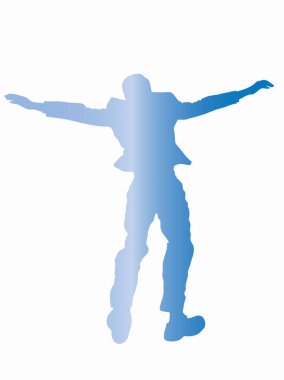 silhouette of the businessman isolated on white background 