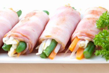 Sebzeli Pastırmalı Patatesler, yakın çekim.