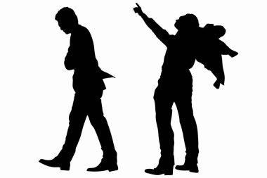 İş adamları silueti soyut bir arkaplanda izole edilmiş..