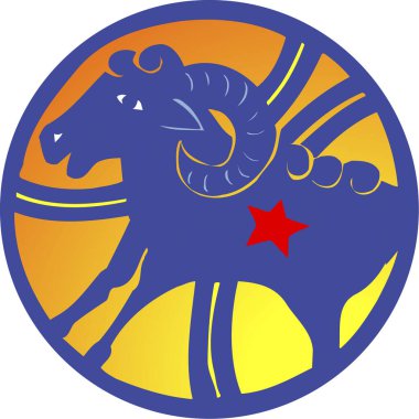 Beyaz arkaplanda burç işaretinin Taurus çizimi 