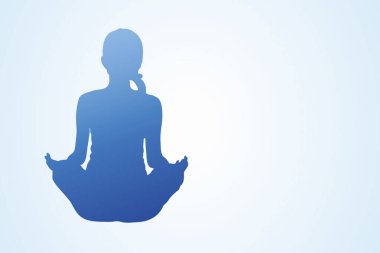 Yoga egzersizi yapan kadının silüeti. 
