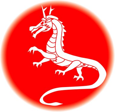  Kırmızı arka planda Çince burç işareti