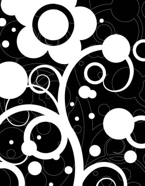 Çiçek elementleri ve doku içeren soyut arkaplan