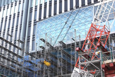Tokyo, Japonya 'daki inşaat alanının manzarası