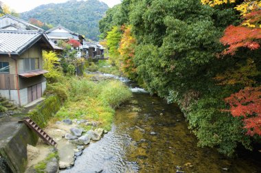 Kyoto, Japonya 'da sonbahar sezonunun manzarası 