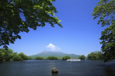 Fuji Dağı 'nın gündüz güzel manzarası. 