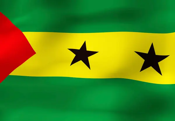 National Flag Sao Tome Principe — Stock Photo, Image