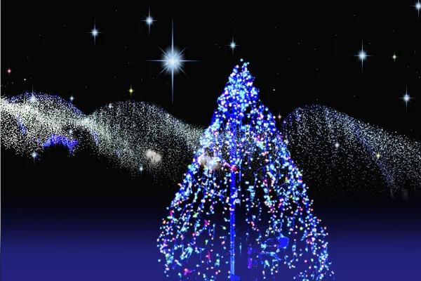 五彩缤纷的寒假背景和装饰过的圣诞树 — 图库照片