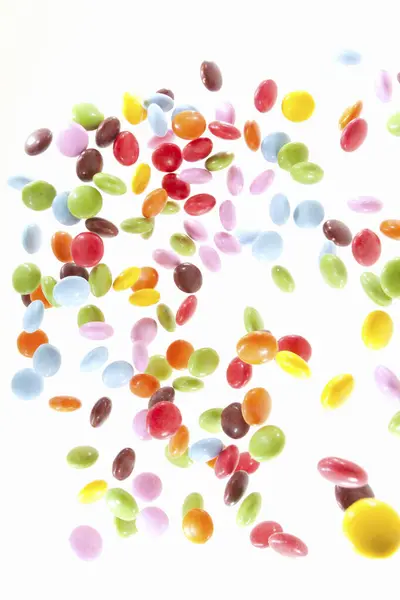 Bunte Süße Bonbons Auf Weißem Hintergrund — Stockfoto