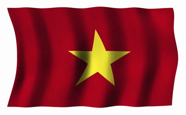 Bandeira Vietnam Acenando Vento — Fotografia de Stock
