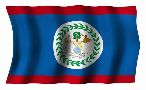 Vlag Met Belize Vlag Officiële Vlag Officiële Stof Illustratie — Stockfoto