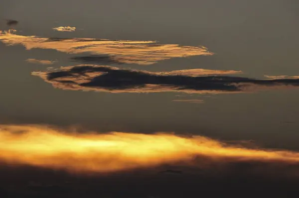 Zachód Słońca Niebo Chmurami — Zdjęcie stockowe