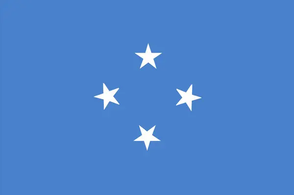 Den Nationella Flaggan Mikronesien — Stockfoto