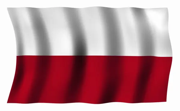 Polens Nationella Flagga — Stockfoto