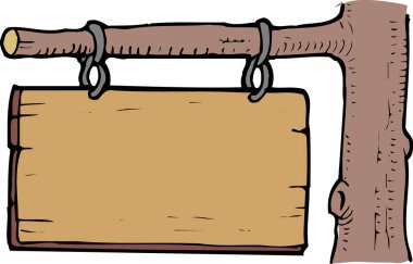 çizgi film karalama eski işaret direği beyaz arkaplan izole