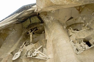 Heykeller ve detaylar sagrada de familia, barselona, İspanya, Avrupa  