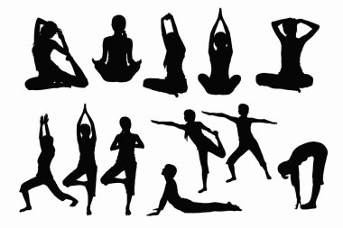 Siyah renkli kalabalık siluetleri beyaz arka planda izole edilmiş 