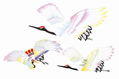 Vinçli geleneksel Japon çizimleri.