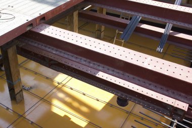 Yeni binanın inşaat alanının görüntüsü, yakın çekim 