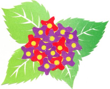 Çiçekler beyaz zemin üzerine suluboya çizimi