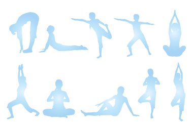 Farklı pozlardaki kadın siluetleri.