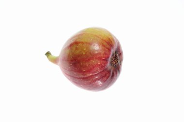 İncir meyvesi beyazda izole edilmiş. Yakın plan. 