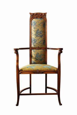 Beyaz arkaplanda izole edilmiş vintage koltuk