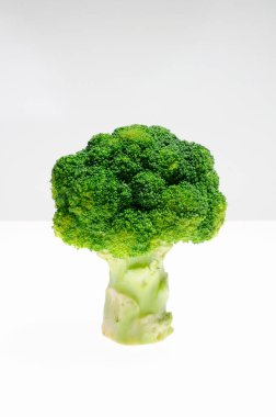Beyaz arkaplanda taze yeşil brokoli          