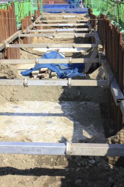 Tokyo, Japonya 'daki inşaat alanının manzarası