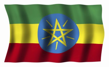 Etiyopya bayrağı. Vektör illüstrasyonu