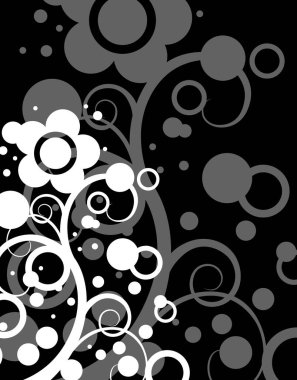 Çiçek elementleri ve doku içeren soyut arkaplan