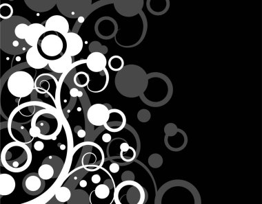 Çiçek elementleri ve doku içeren soyut arkaplan