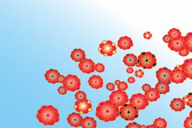 Çiçek elementleri ile soyut güzel bir arka plan