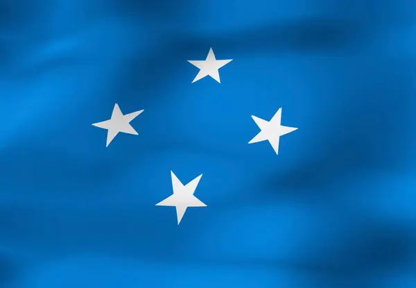 Den Nationella Flaggan Mikronesien — Stockfoto