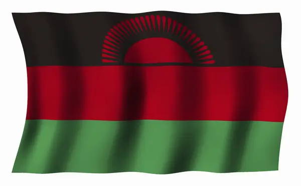 Malawi Bandeira Texturizada Sobre Fundo Branco — Fotografia de Stock