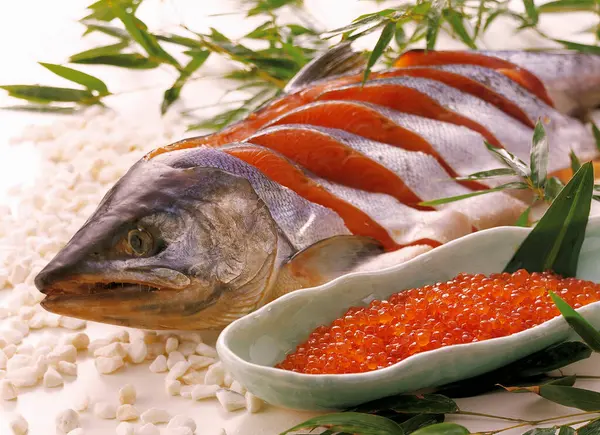 Red Caviar Plate Raw Fish — Stock Photo, Image