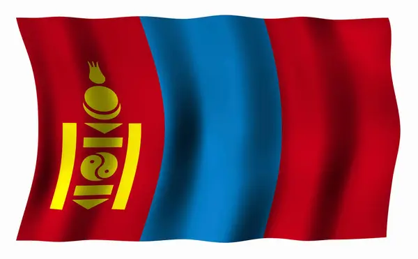 Národní Vlajka Mongolsko — Stock fotografie