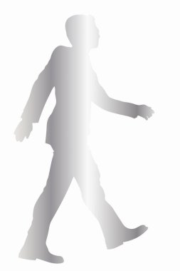 silhouette of the businessman isolated on white background 