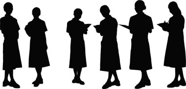 silhouettes of a businesswomen, business concept illustration