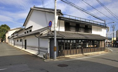 Japon şehrindeki eski geleneksel mimari