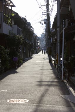 Güneş ışığı, bitkilerle kaplı sakin bir yerleşim yerinden aşağıya doğru akıyor.