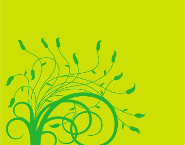 açık yeşil arkaplanda yeşil bitkiler silueti 