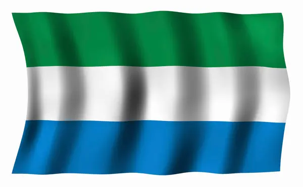 Bandeira Nacional Sierra Leone — Fotografia de Stock