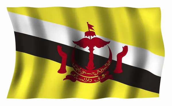 Národní Vlajka Bruneje — Stock fotografie