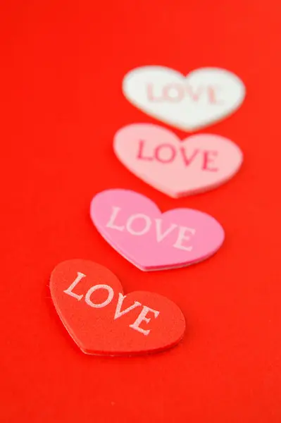 Romantische Valentijnsdag Achtergrond Met Harten Tekst — Stockfoto