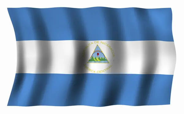 Nikaragua Vlajka Bílém Pozadí — Stock fotografie