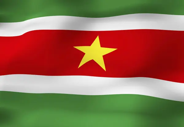 Bandeira Nacional Suriname — Fotografia de Stock