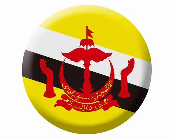 Στρογγυλή Εικόνα Σημαία Του Μπρουνέι Εικονογράφηση — Φωτογραφία Αρχείου