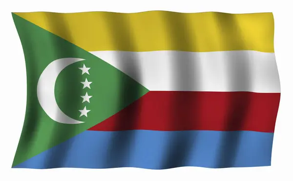 Bandeira Comoros Fundo Branco — Fotografia de Stock
