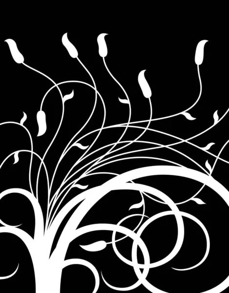 Черно Белый Цветочный Узор — стоковое фото